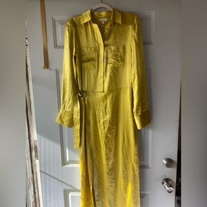 Ladaire chartreuse silk dress size XS